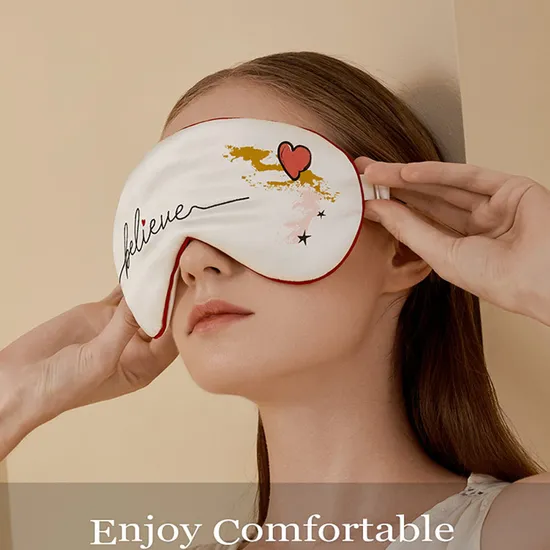 Custom Design Print Silk Sleep Eye Mask for Ladies