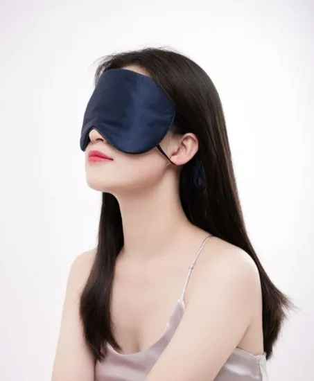 Custom Made Adjustable Ear-Mounted Silk Eye Mask