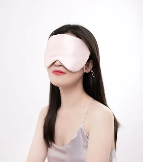 Custom Made Adjustable Ear-Mounted Silk Eye Mask