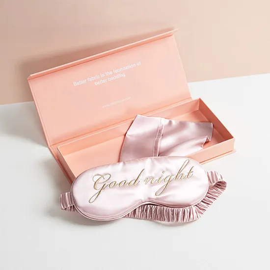 Customize Embroidery Brand Solid Color Silk Eye Mask