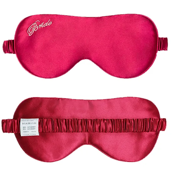 Customized Embroidery Logo Silk Eye Mask for Gift