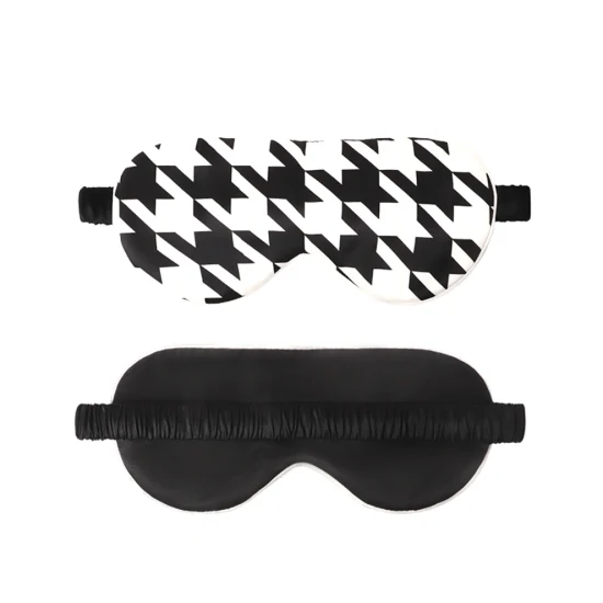 Digital Print Plaid Sleeping Eye Mask Houndstooth Silk Eye Mask