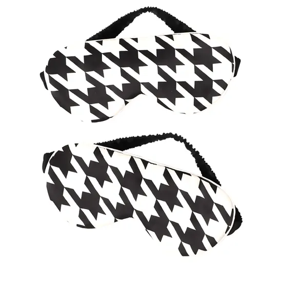 Digital Print Plaid Sleeping Eye Mask Houndstooth Silk Eye Mask