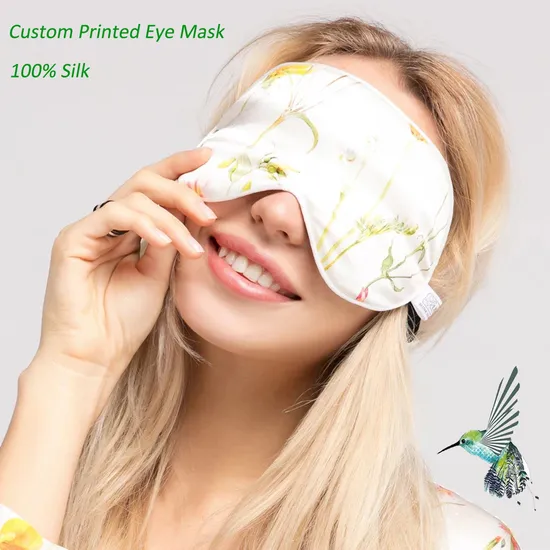 New Design Fashion Silk Printed Eyemask Customized