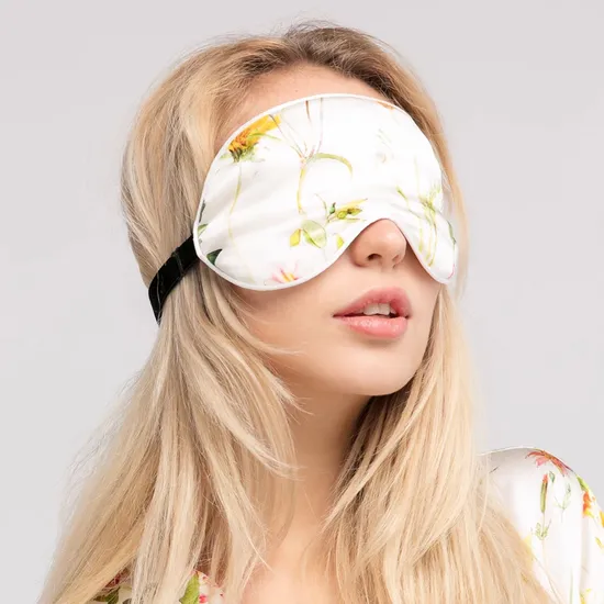 New Design Fashion Silk Printed Eyemask Customized