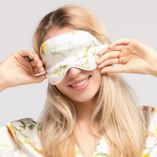 New Design Fashion Silk Printed Eyemask Customized