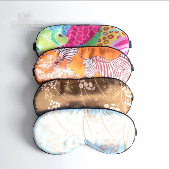 Sleeping Silk Eye Mask Made of 100% Mulberry 22 mm Silk Satin Fabric and in Custom Pattern and Size