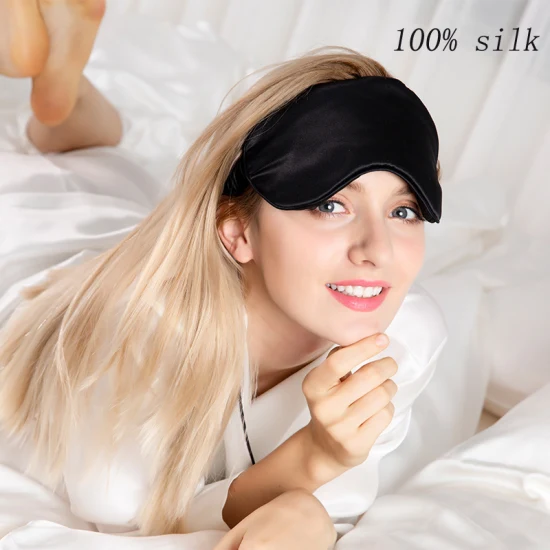 Solid Color 100% Silk Sleep Eye Mask Silk Blindfold