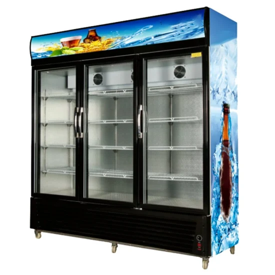 1200L Three Door Showcase Refrigerator Glass Doors Showcase