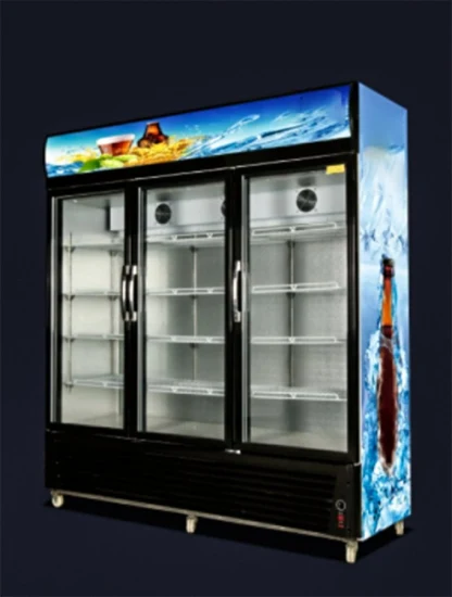 1200L Three Door Showcase Refrigerator Glass Doors Showcase