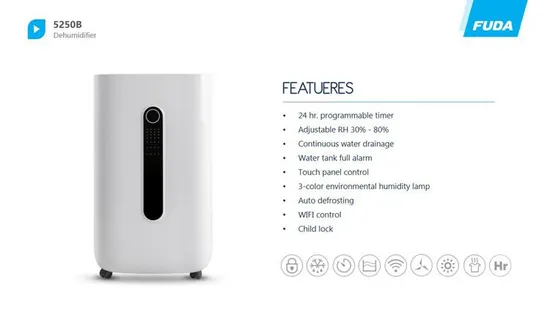 20L/Day 24 Hours Timer Mobile Smart Portable Dehumidifier