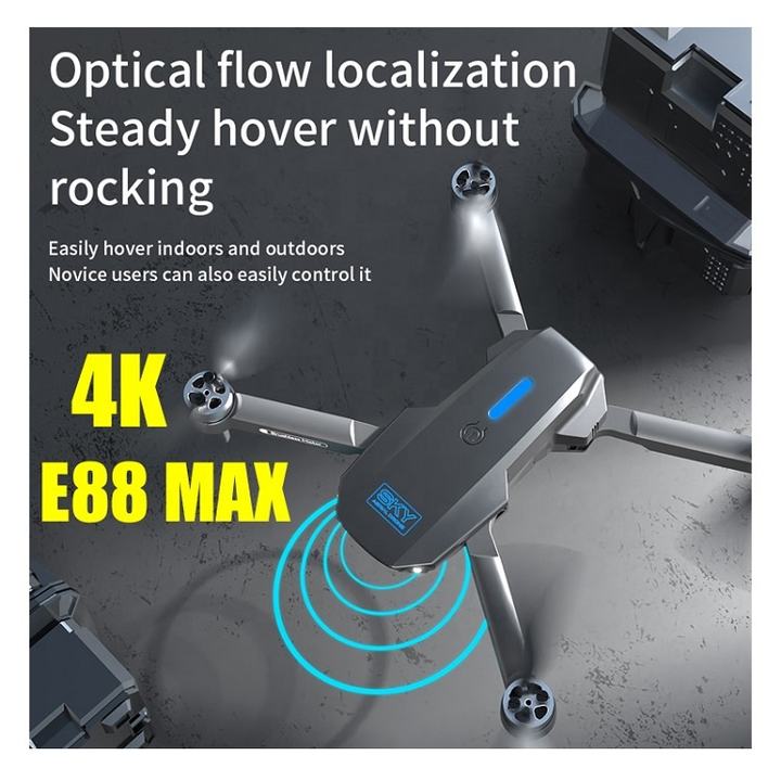 E88 Max Brushless Mini Drone with Camera 4K Aerial Photography UAV Quadcopter Optical Flow Positioning Remote Control Beginners Contract Manufacturing