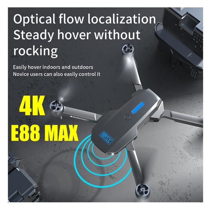 E88 Max Drone With Hd 4k Dual Camera Optical Flow Foldable Wifi Fpv Brushless Motor Drone Profesional Quadcopter Toy