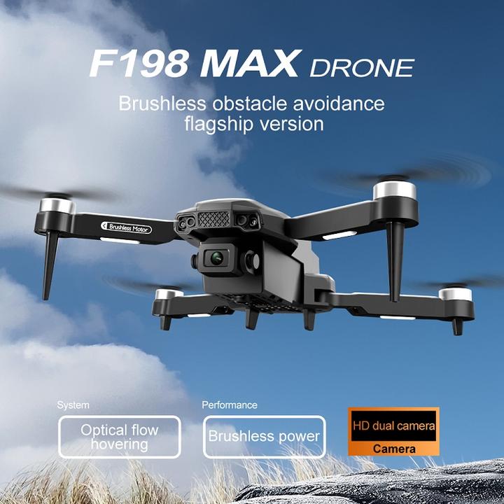F198 Optical Flow Positioning Brushless UAV 2.4G Wifi Transmission RC Video Drones Dual Camera 480P Mini Smart Follow Drone China Factory Direct Export
