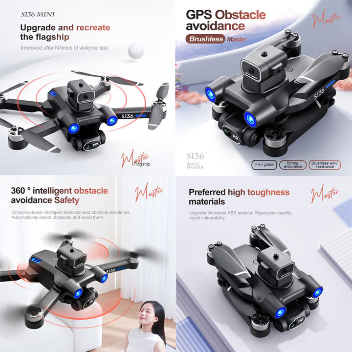 GPS S136 Visual Obstacle Avoidance Professional 5G WIFI Mini GPS Drone With Camera FPV Quadcopter Direct Factory Wholesale Innovation