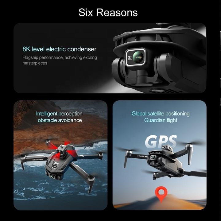 V168 Drone 8K 1080P 5G GPS Professional HD Aerial Photography Dual Camera Omnidirectional Obstacle Avoidance Drones China Manufacturing