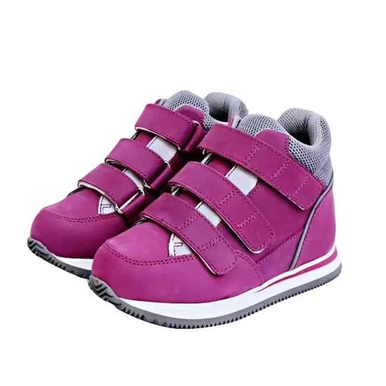 High Quality Medical Podiatrist Recommended Purple and Black Orthopedic Shoes for Children