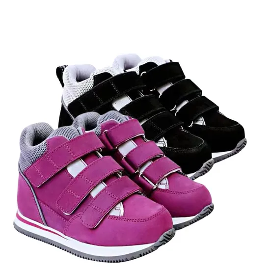 High Quality Medical Podiatrist Recommended Purple and Black Orthopedic Shoes for Children