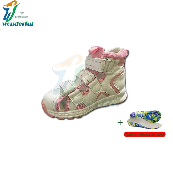 High Quality Pink and White Children Orthopedic Sandals Shoes Made in China