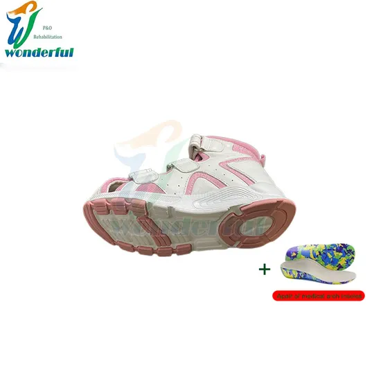 High Quality Pink and White Children Orthopedic Sandals Shoes Made in China