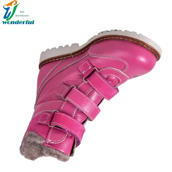 Podiatrist Recommended Pink Winter Warm Non-Slip Child Flat Foot Correction Knee Ankle Orthosis Factory Price Danny Shoes Orthopedic Shoes for Kids