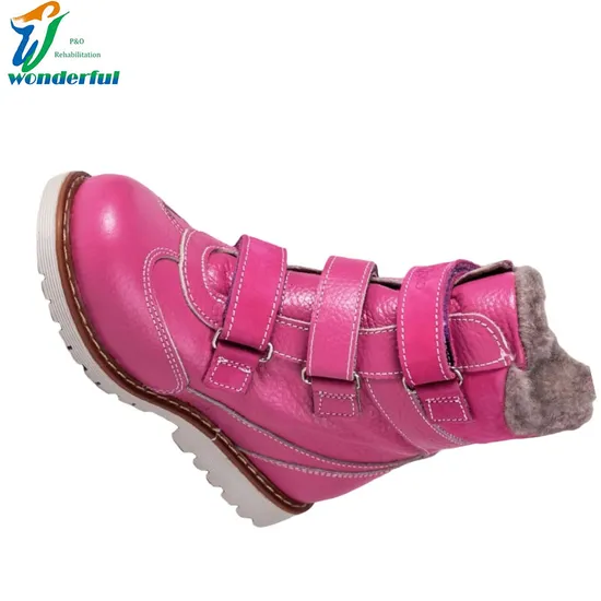 Podiatrist Recommended Pink Winter Warm Non-Slip Child Flat Foot Correction Knee Ankle Orthosis Factory Price Danny Shoes Orthopedic Shoes for Kids