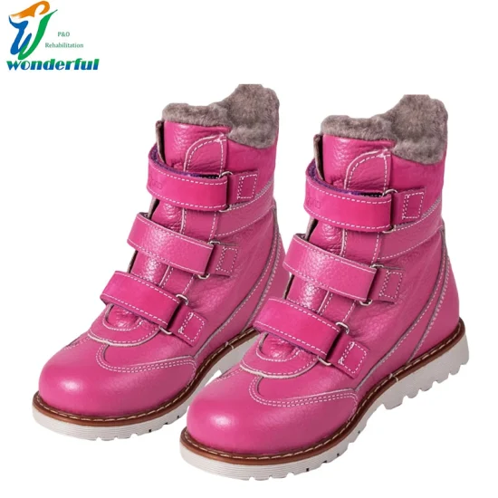 Podiatrist Recommended Pink Winter Warm Non-Slip Child Flat Foot Correction Knee Ankle Orthosis Factory Price Danny Shoes Orthopedic Shoes for Kids