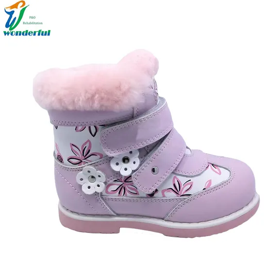 Podiatrist Recommended Purple Winter Warm Non-Slip Orthopedic Shoes for Kids Flat Foot Correction Knee Ankle Orthosis Factory Price Danny Shoes Children