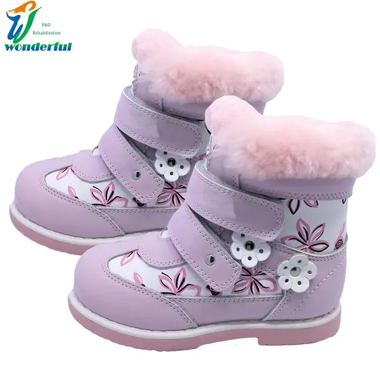 Podiatrist Recommended Purple Winter Warm Non-Slip Orthopedic Shoes for Kids Flat Foot Correction Knee Ankle Orthosis Factory Price Danny Shoes Children