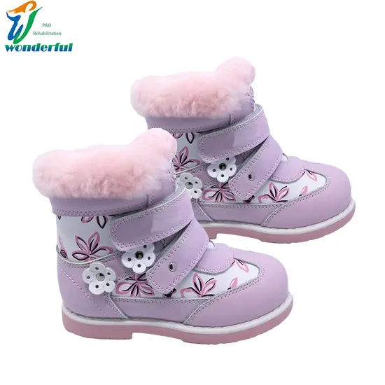 Podiatrist Recommended Purple Winter Warm Non-Slip Orthopedic Shoes for Kids Flat Foot Correction Knee Ankle Orthosis Factory Price Danny Shoes Children