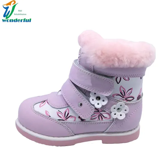 Podiatrist Recommended Purple Winter Warm Non-Slip Orthopedic Shoes for Kids Flat Foot Correction Knee Ankle Orthosis Factory Price Danny Shoes Children