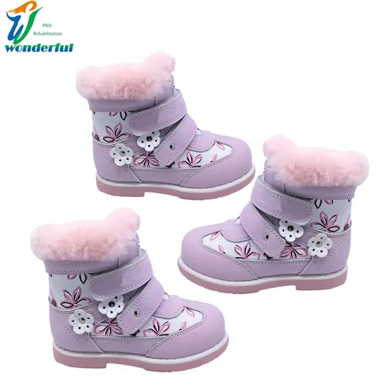 Podiatrist Recommended Purple Winter Warm Non-Slip Orthopedic Shoes for Kids Flat Foot Correction Knee Ankle Orthosis Factory Price Danny Shoes Children