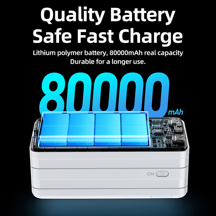 Remax Outdoor Power Bank 80000Mah Large Capacity Rpp-291 Fast Charging New Product Pd Qc 22.5W Led Flashlight Portable Powerbank Large Order Wholesale