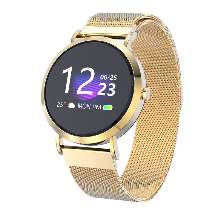 Custom logo 52832 motherboard fullscreen round luxury gold relojes intelligent smart watch with heart rate monitor