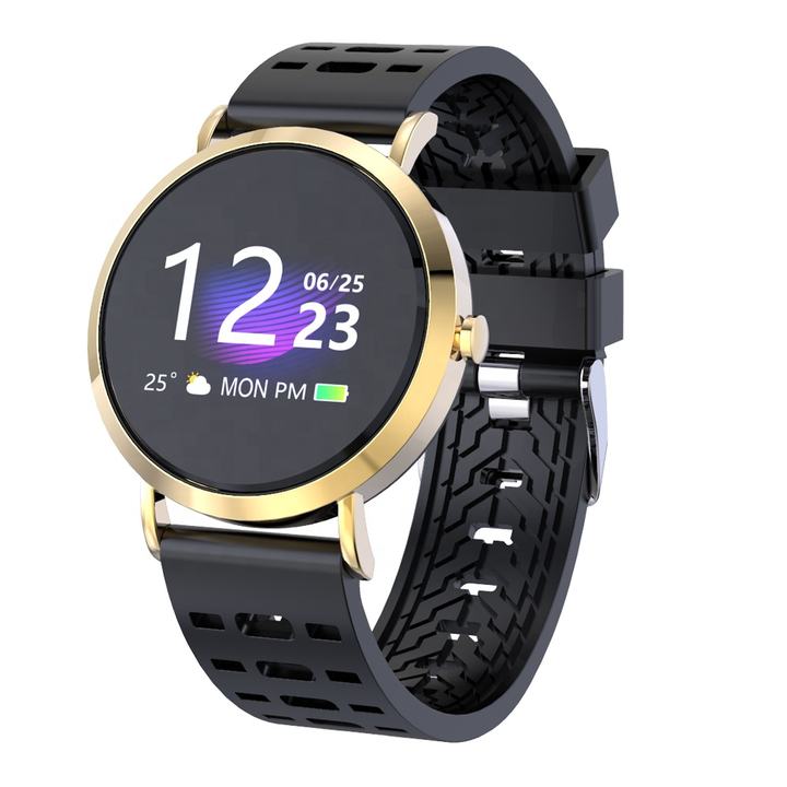 Fashion OEM gold stainless steel band BT big touch screen smart watch health for blood pressure ios android