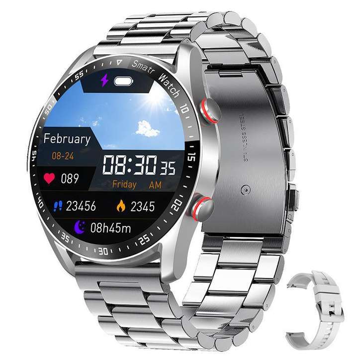 fashion stainless steel relojes inteligentes bracelet smart watches set for men and women smartwatch hombre