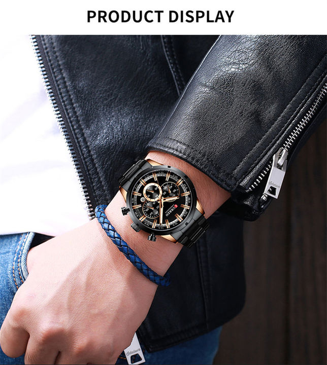 CURREN 8355 Men Watch Top Brand Luxury Sports Quartz Mens Watches Waterproof Chronograph Luminous Wristwatch Men China Factory Direct Export