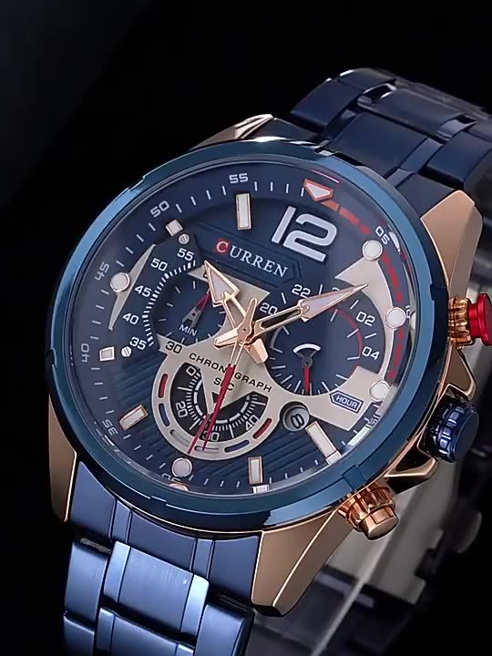 CURREN  Luxury Man WristWatch Waterproof Chronograph Watch Fashion Brand Stainless Steel Sport Male Clock 8395 Factory to Consumer Services