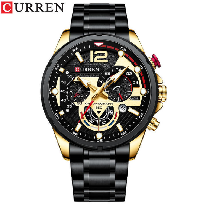 CURREN  Luxury Man WristWatch Waterproof Chronograph Watch Fashion Brand Stainless Steel Sport Male Clock 8395 Factory to Consumer Services