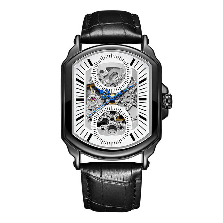 GUCAMEL Fashion Men Watches Automatic Mechanical Watch Skeleton Sport Clock Leather Casual Business Retro Wristwatch Relojes Chinese Wholesale Supplier
