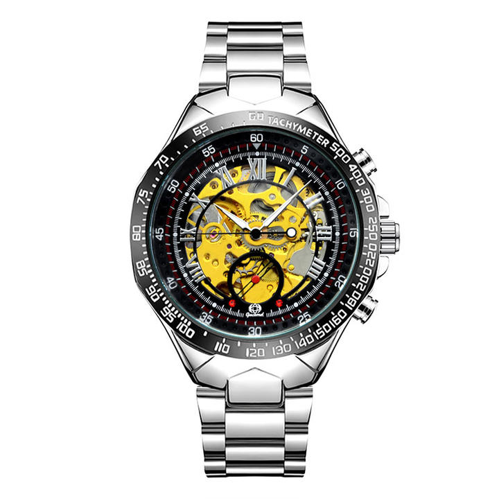 GUCAMEL Mechanical Sport Design Fashion Watch Mens Watches Top Brand Montre Homme Clock wrist Automatic Skeleton Watch