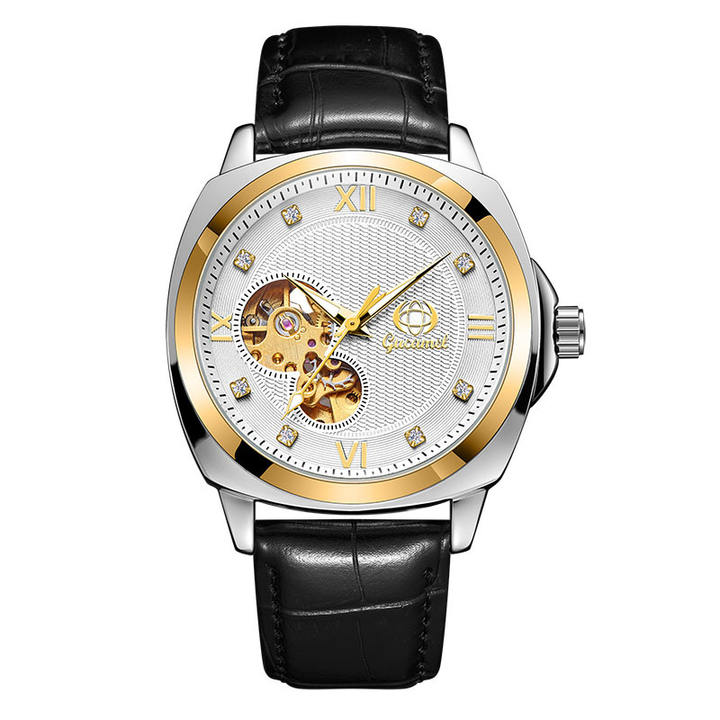 Gucamel Mechanical Watches for Men Skeleton Automatic Moon Phase Men's Business Wristwatch Waterproof Moonswatch  watch Relojes Wholesale Manufacturer Supply