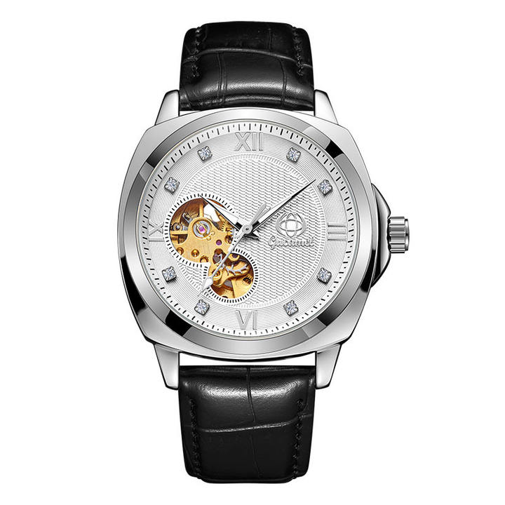 Gucamel Mechanical Watches for Men Skeleton Automatic Moon Phase Men's Business Wristwatch Waterproof Moonswatch  watch Relojes Wholesale Manufacturer Supply