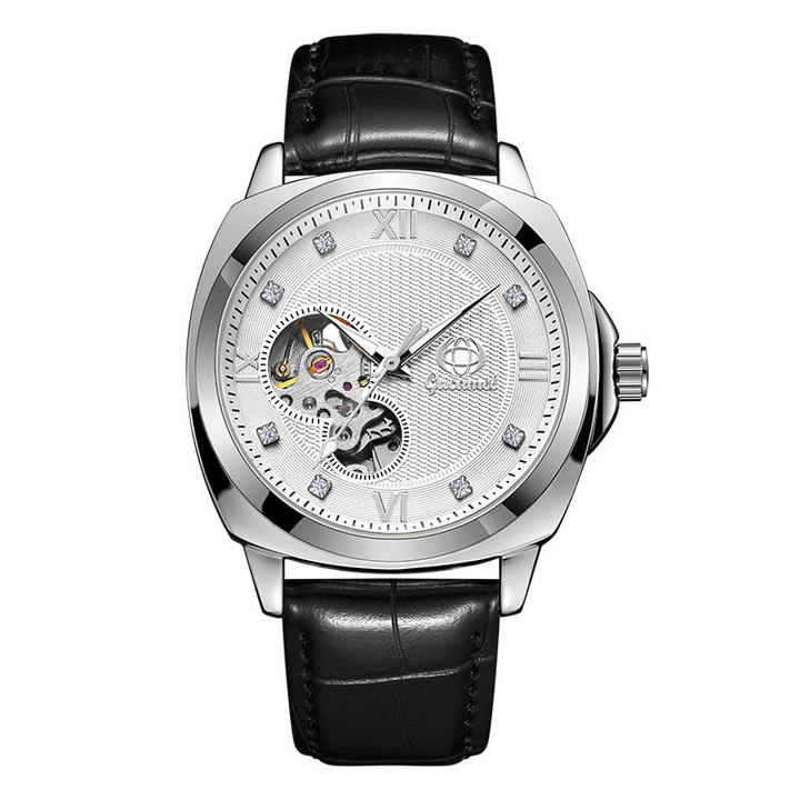 Gucamel Mechanical Watches for Men Skeleton Automatic Moon Phase Men's Business Wristwatch Waterproof Moonswatch  watch Relojes Wholesale Manufacturer Supply