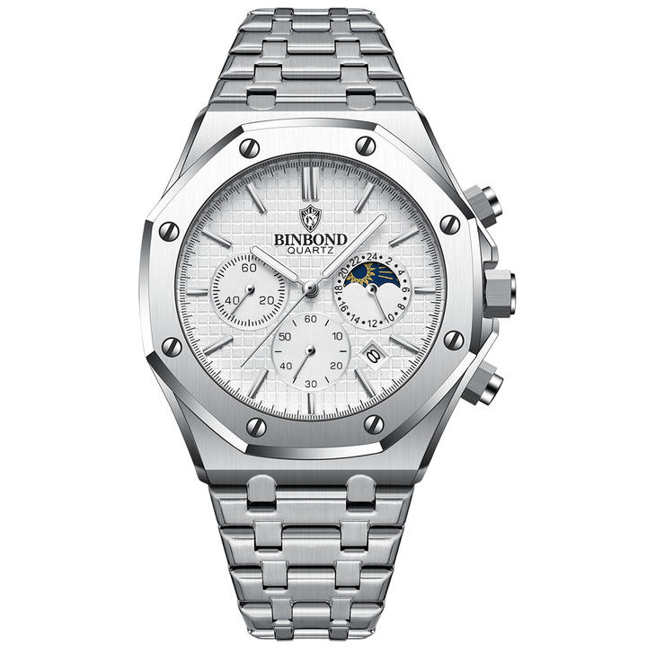 Hot BINBOND Watch 0161 Popular Men's Quartz Watches 3ATM Waterproof Watches Fashion Luminous Hands Date High Quality Alloy Case Direct Factory Wholesale Innovation