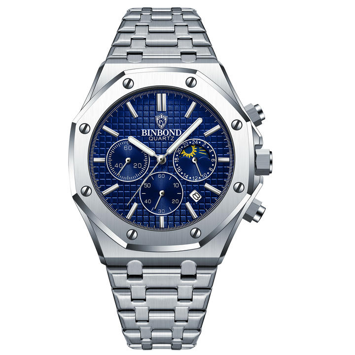Hot BINBOND Watch 0161 Popular Men's Quartz Watches 3ATM Waterproof Watches Fashion Luminous Hands Date High Quality Alloy Case Direct Factory Wholesale Innovation