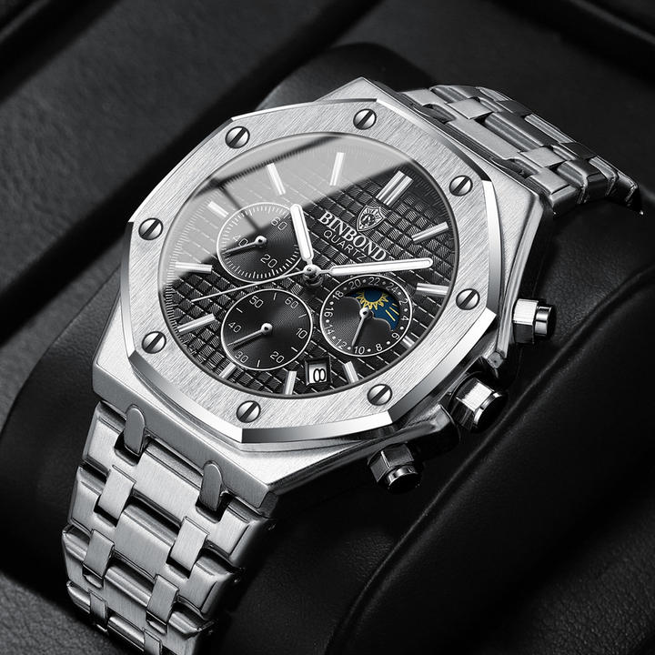 Hot BINBOND Watch 0161 Popular Men's Quartz Watches 3ATM Waterproof Watches Fashion Luminous Hands Date High Quality Alloy Case Direct Factory Wholesale Innovation