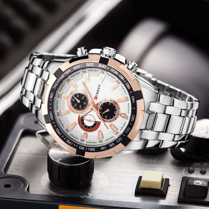 Hot fashion Curren 8023 brand casual business men watches clock casual full steel luxury male wrist quartz watch Custom Manufacturing Network