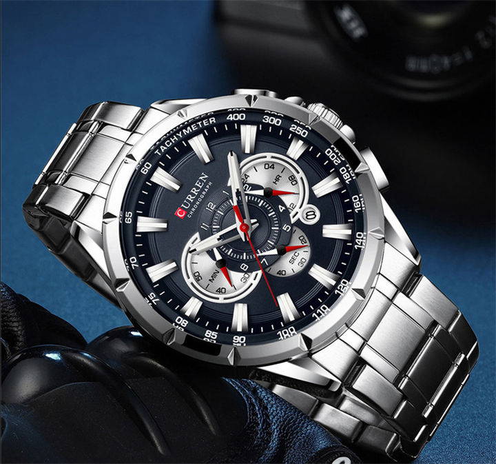 Luxury Cool Men Watch Curren 8363 Top Brand Stainless steel Casual Sport Big Dial watches China Industrial Supplier Services