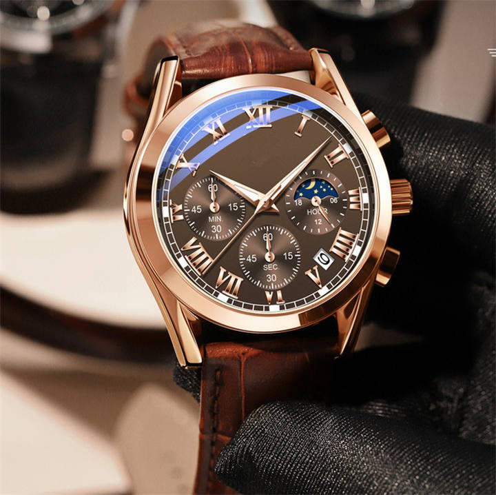 Luxury Men Watches Luminous Multi-function custom watch chronograph Business casual quartz watches Factory Wholesale Trade